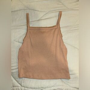 Brown lace lined top